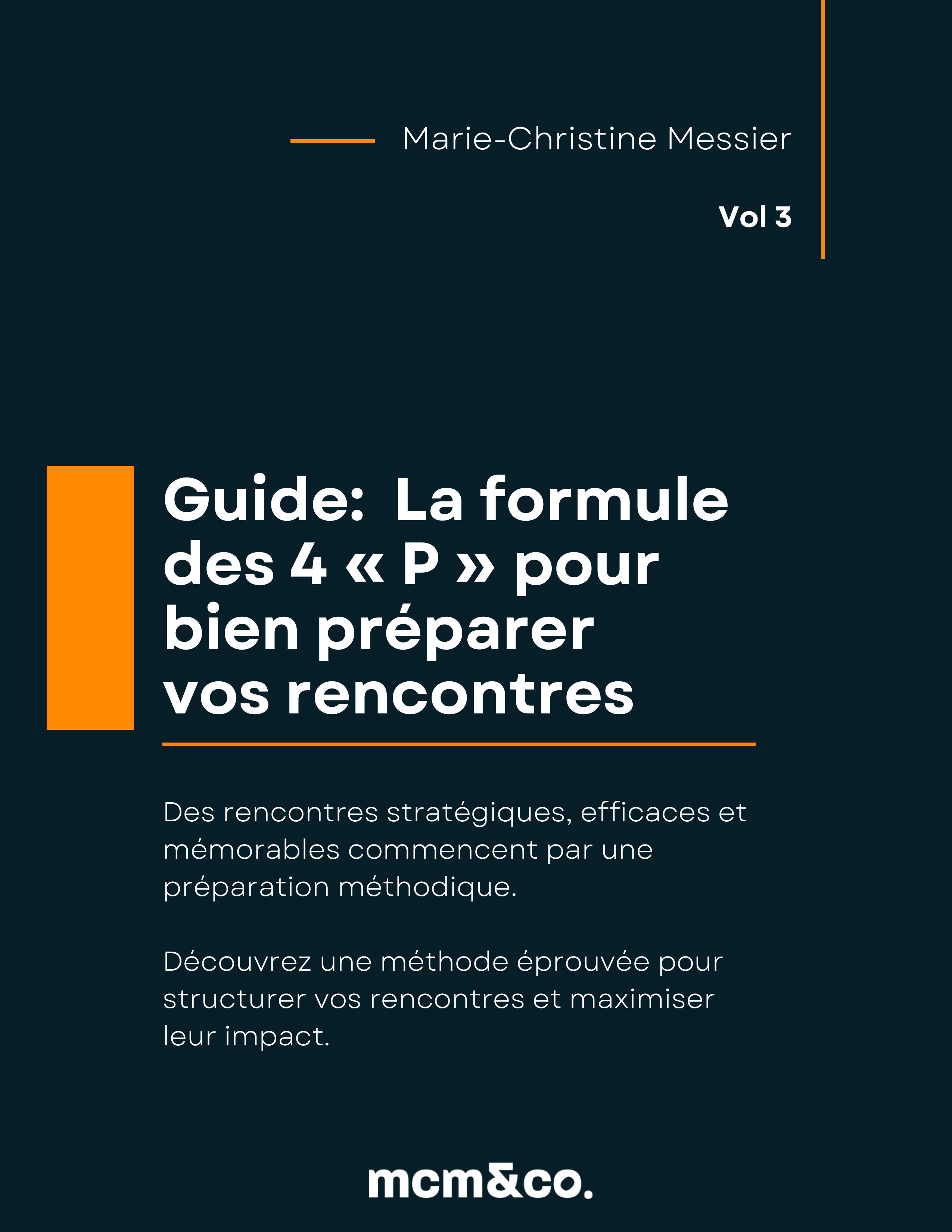 Guide: La formule des 4 « P » pour  bien préparer vos rencontres