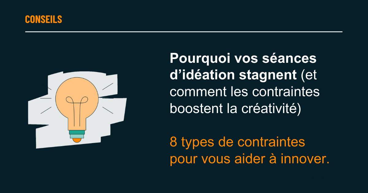 Méthode d’idéation avec contraintes pour stimuler la créativité en entreprise.