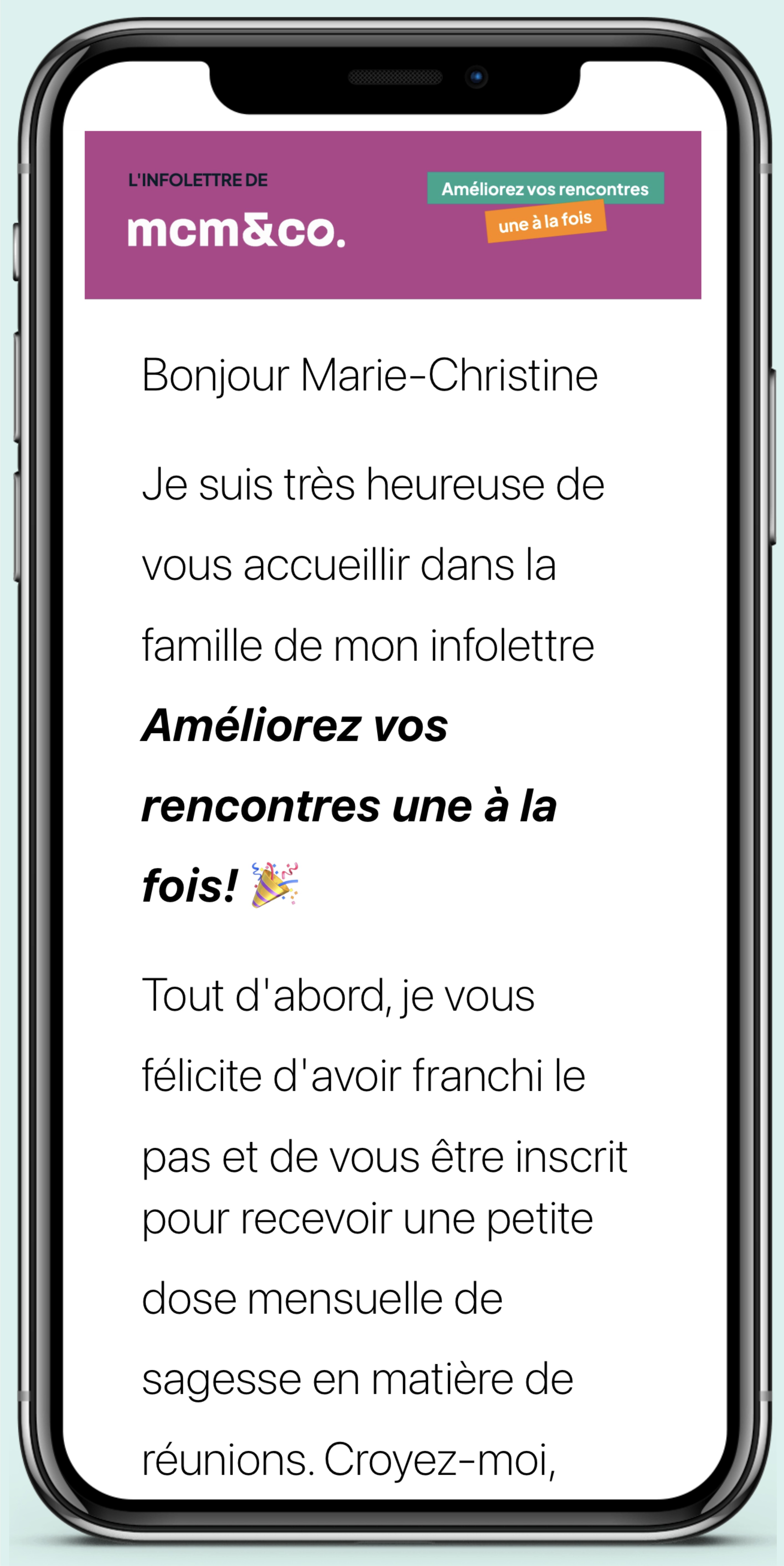 L'infolettre "Améliorez vos rencontres une à la fois!"